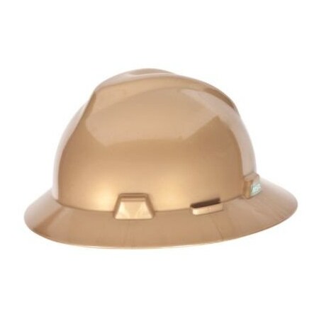 Msa Safety Hat, V-Gd, Ratchet, Gold 814053